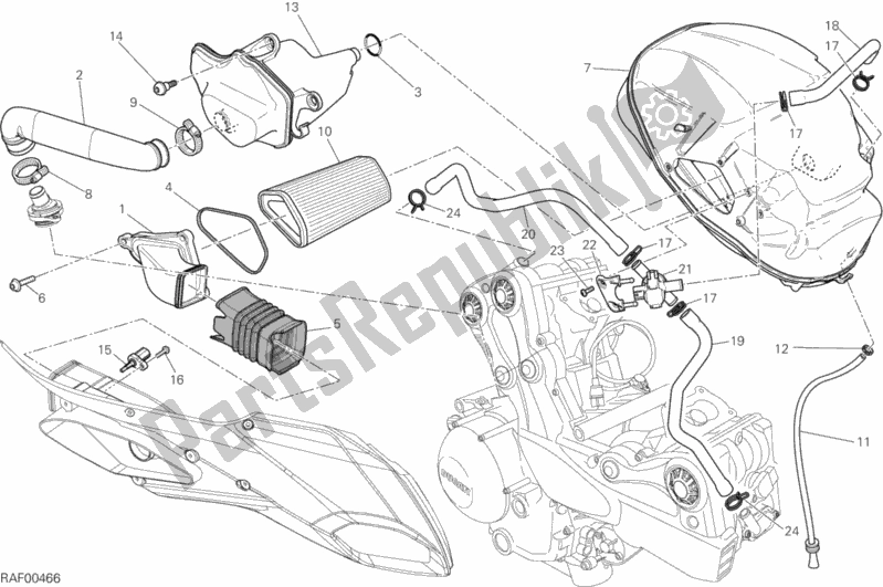 Todas as partes de Ingestão do Ducati Multistrada 1200 ABS 2013